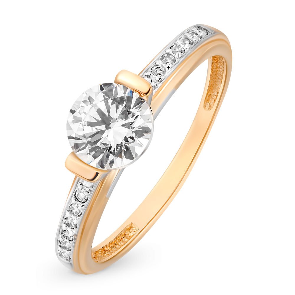 

Кольцо женское из красного золота с кристаллами cваровски 585Gold 301009492, р. 16,5, 301009492