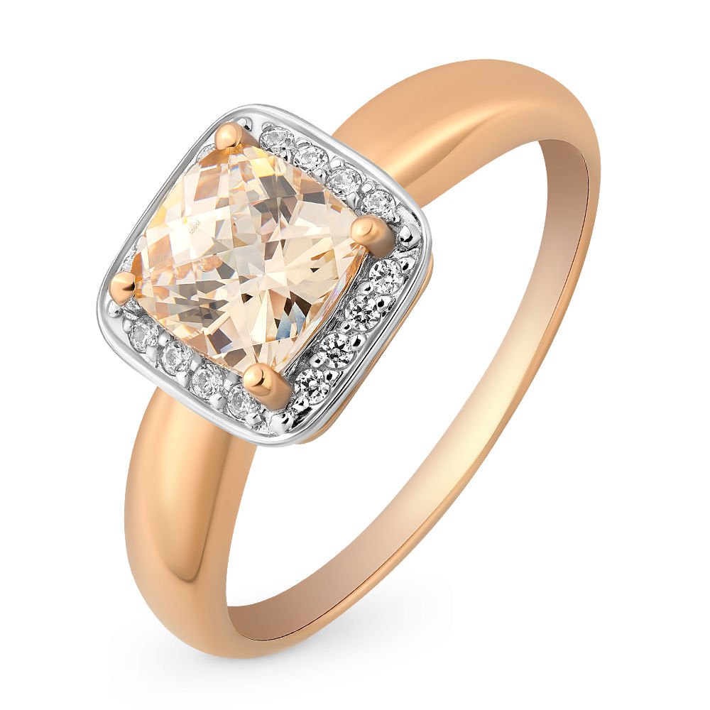 

Кольцо женское из красного золота с кристаллами cваровски 585Gold 301009501, р. 19, 301009501