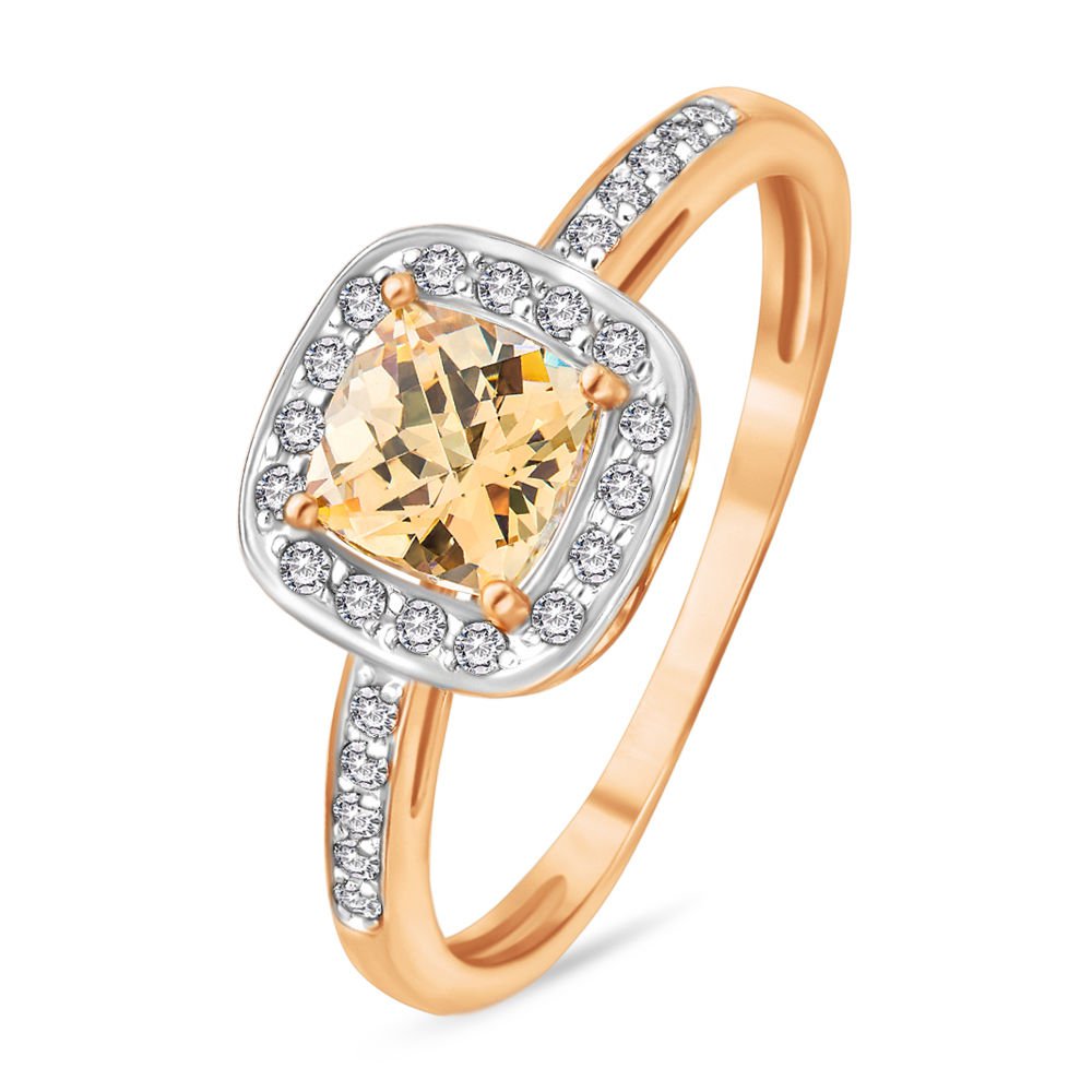 

Кольцо женское из красного золота с кристаллами cваровски 585Gold 301009398, р, 301009398