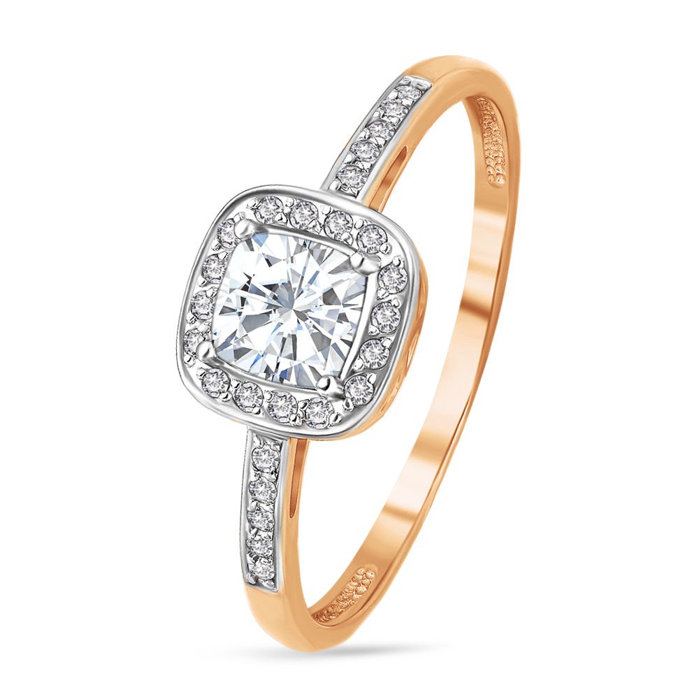 

Кольцо женское из красного золота с кристаллами cваровски 585Gold 301009434, р, 301009434