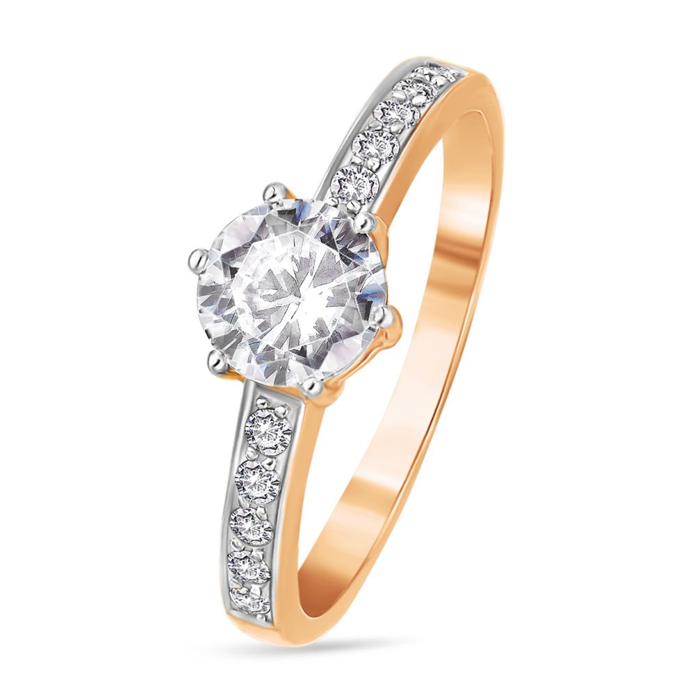 

Кольцо женское из красного золота с кристаллами cваровски 585Gold 301009429, р, 301009429