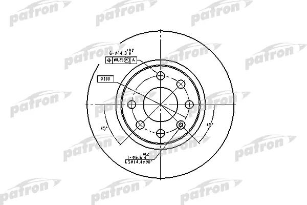 

Тормозной диск PATRON PBD1624