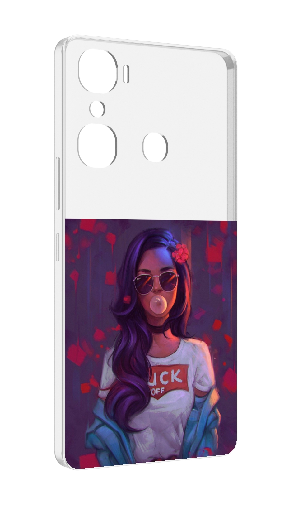 

Чехол MyPads девушка-с-жвачкой женской для Infinix Hot 12 Pro, Прозрачный, Tocco