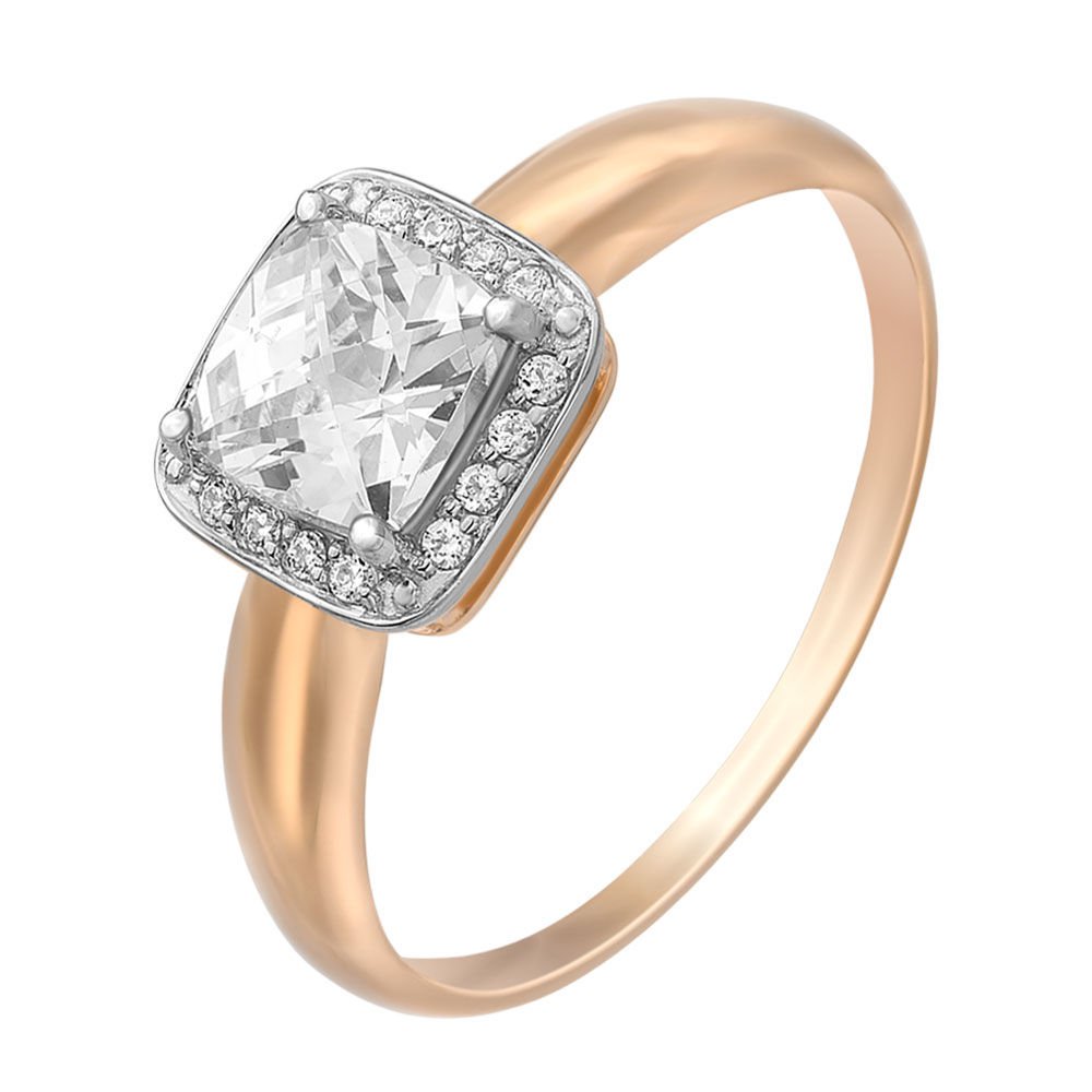 

Кольцо женское из красного золота с кристаллами cваровски 585Gold 301009530, р, 301009530