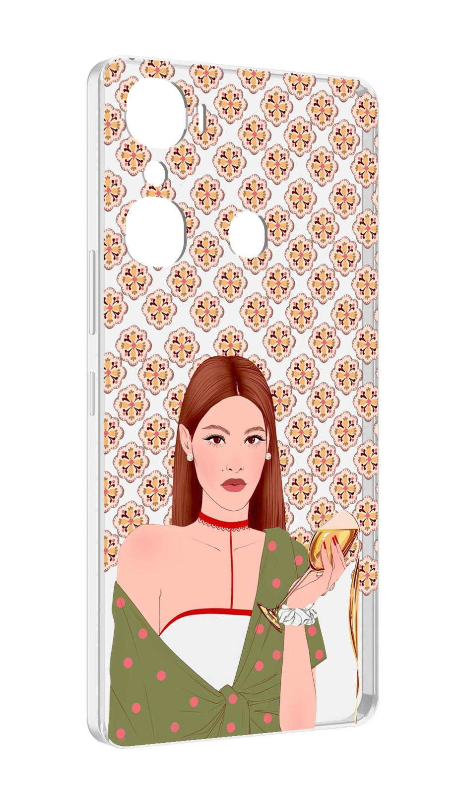 

Чехол MyPads девушка-с-вином-рисунок женский для Infinix Hot 12 Pro, Прозрачный, Tocco