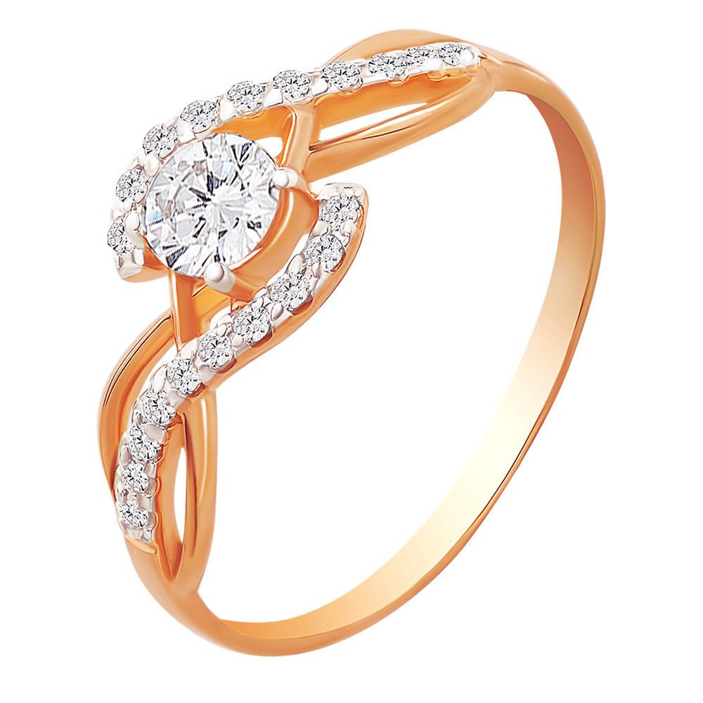 

Кольцо женское из красного золота с кристаллами cваровски 585Gold 301009472, р, 301009472