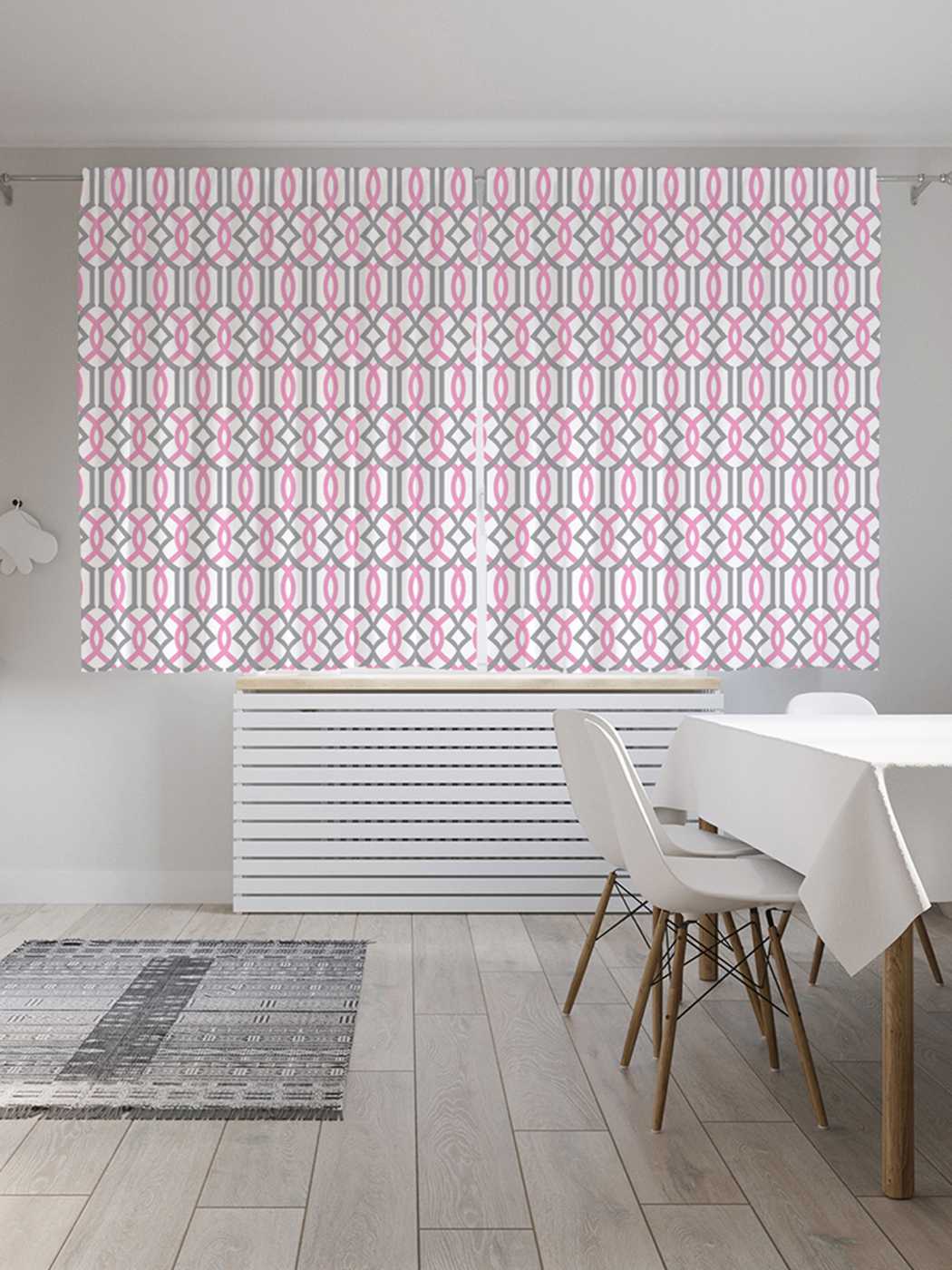 фото Шторы с фотопечатью joyarty "узорчатое окружение" из сатена, 290х180 см