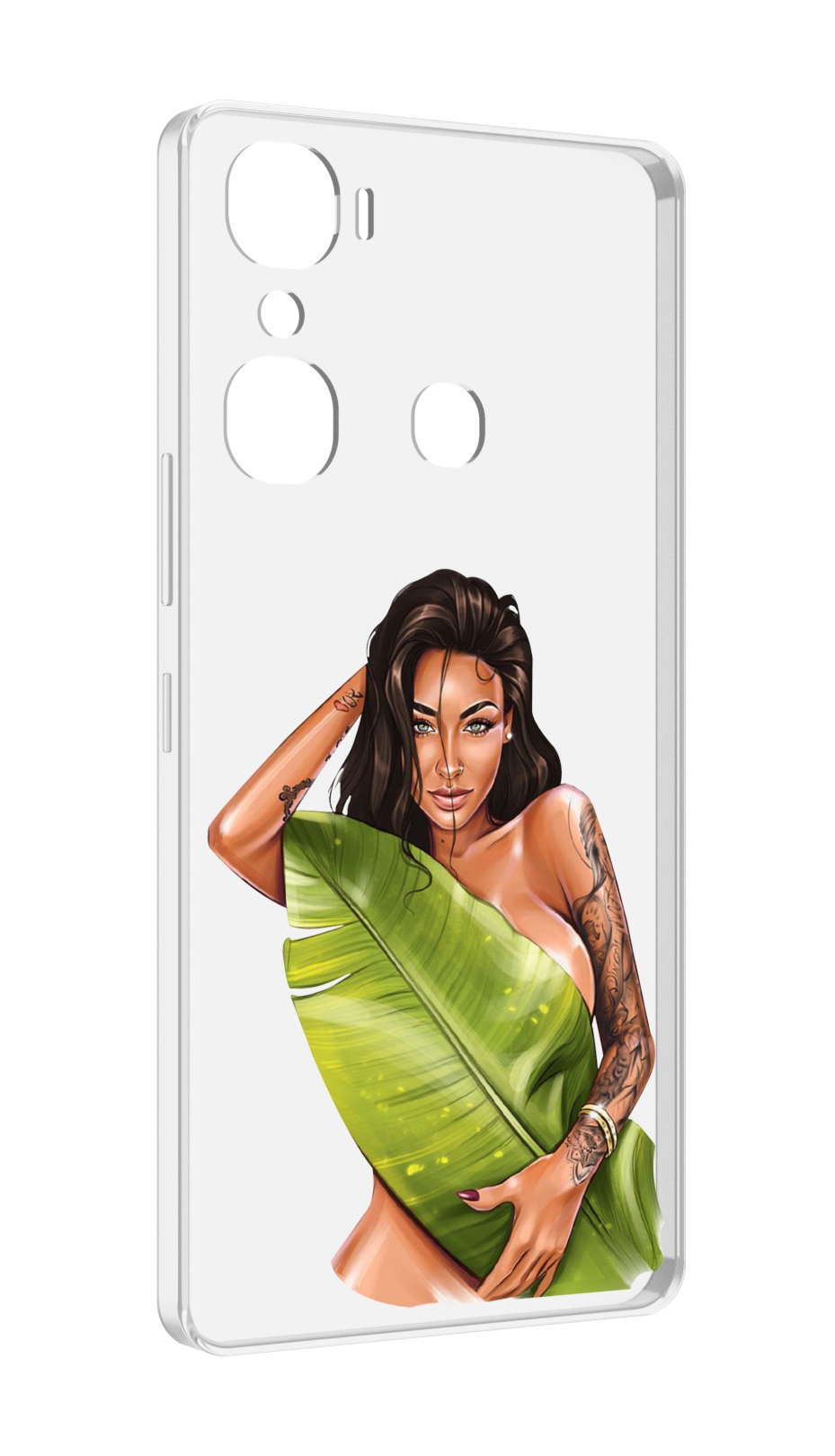 

Чехол MyPads девушка-модель-с-большим-листом женский для Infinix Hot 12 Pro, Прозрачный, Tocco