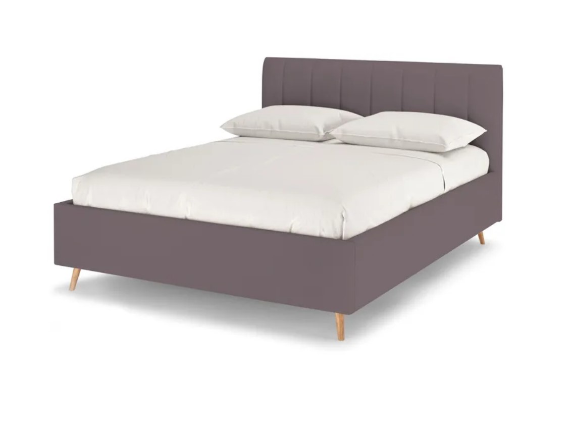 

Кровать двуспальная Rooney с ПМ, 160х200, Велюр Энигма 08 Серый, Rooney