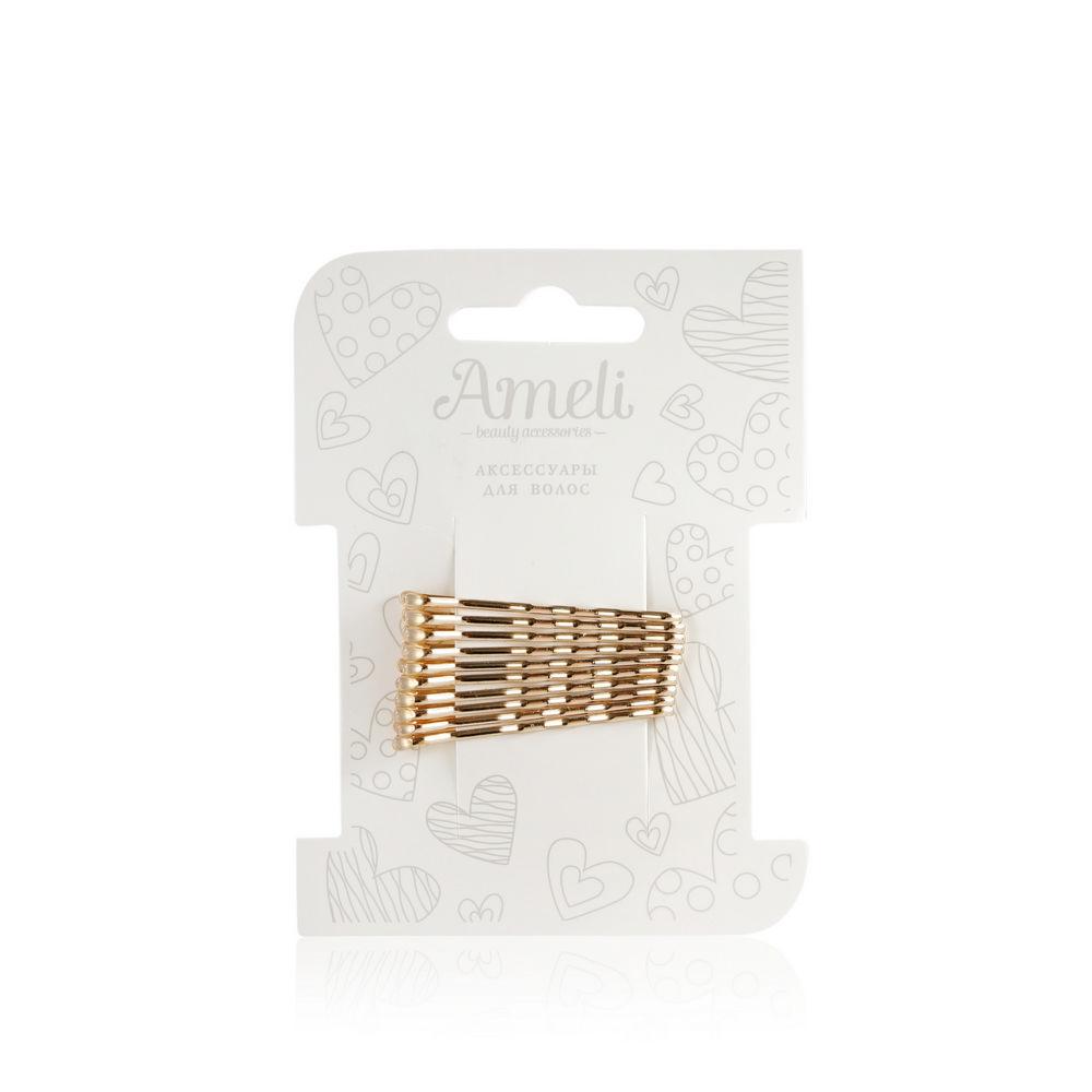 

Невидимки Ameli золотые 10 шт, Золотистый
