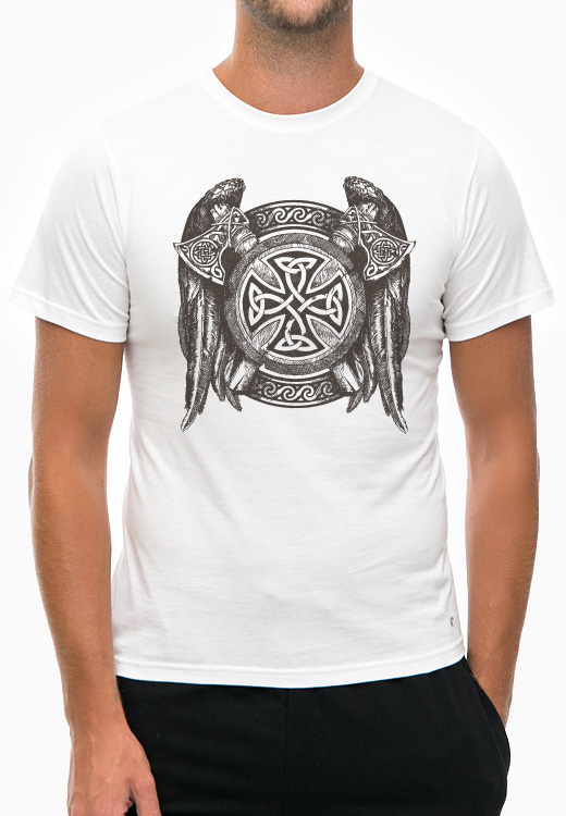 

Футболка унисекс NoBrand Celtic Shield Two Axes White белая XL, Белый, Celtic Shield Two Axes White