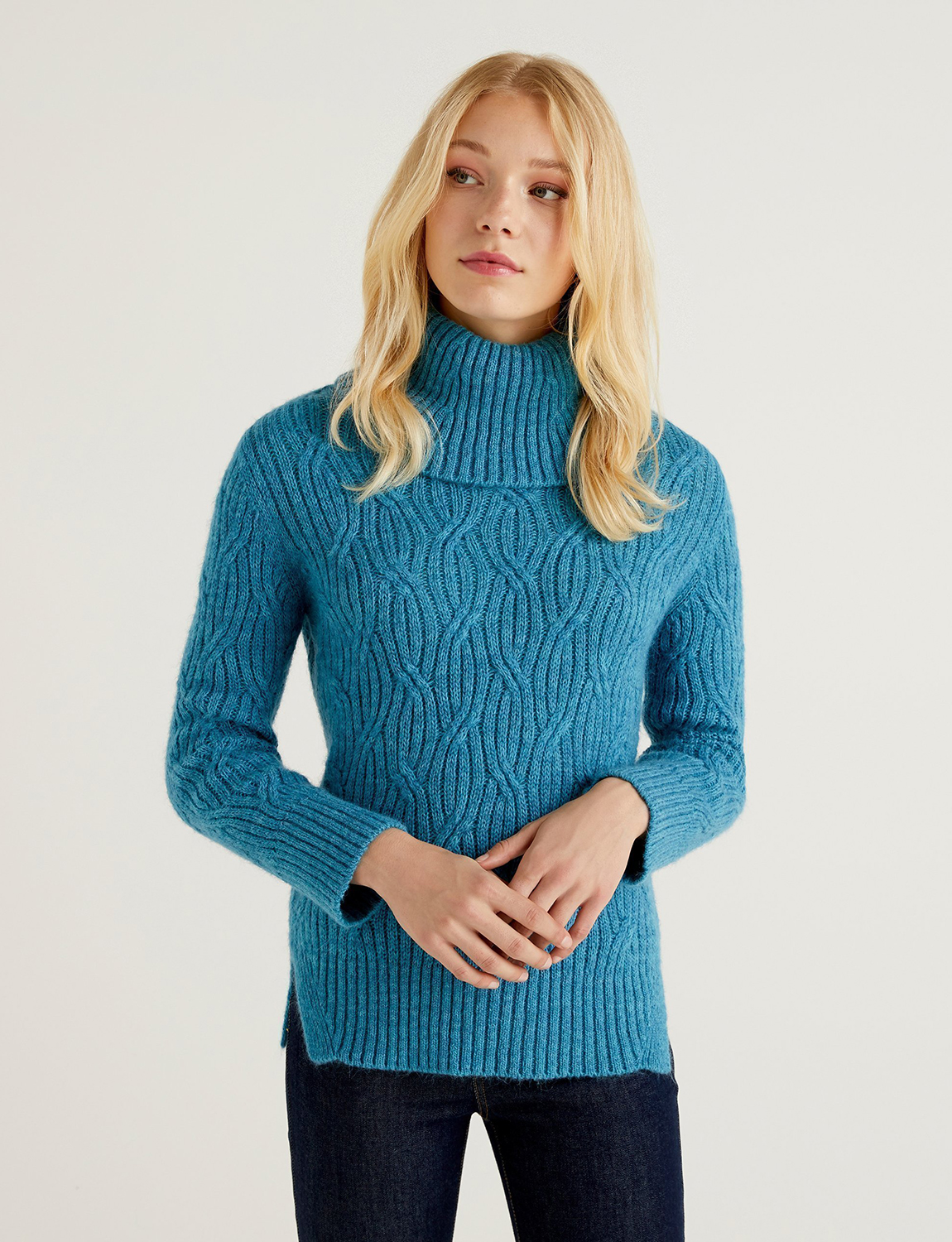 фото Свитер женский united colors of benetton 21a_117vd2566 голубой l