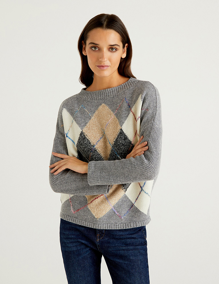 

Джемпер женский United Colors of Benetton 21A_1144E2567 разноцветный L, 21A_1144E2567