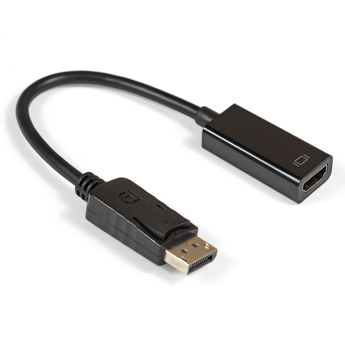 

Кабель ExeGate DisplayPort - HDMI вилка-розетка 0.15м (EX284921RUS) черный, EX-DPM-HDMIF-0.15