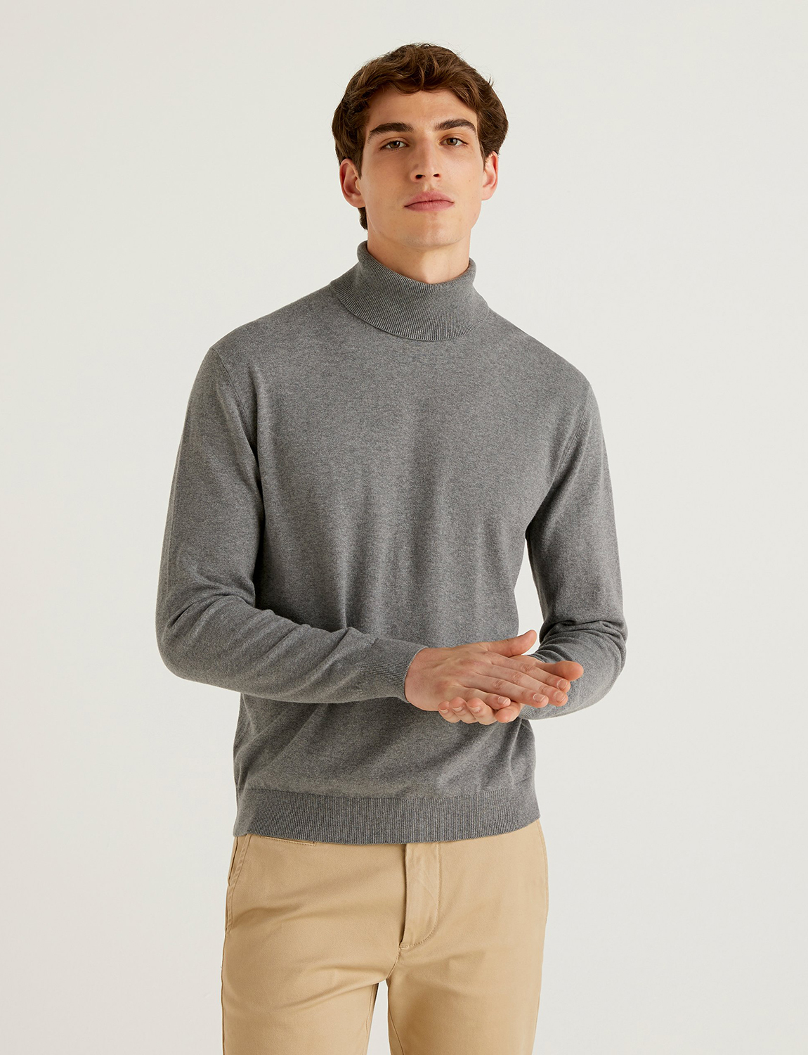 фото Водолазка мужская united colors of benetton 21a_10cvu2519 серая xl