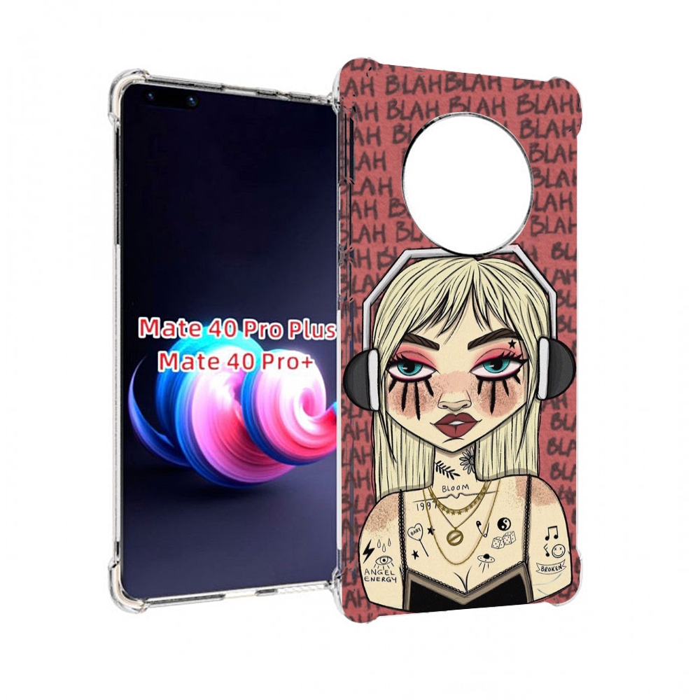 

Чехол MyPads дерзкая-девушка-в-наушниках женский для Huawei Mate 40 Pro+ Plus, Прозрачный, Tocco