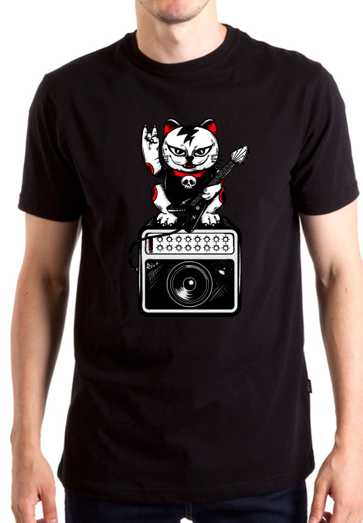 

Футболка унисекс NoBrand Cat Rock черная L, Черный, Cat Rock