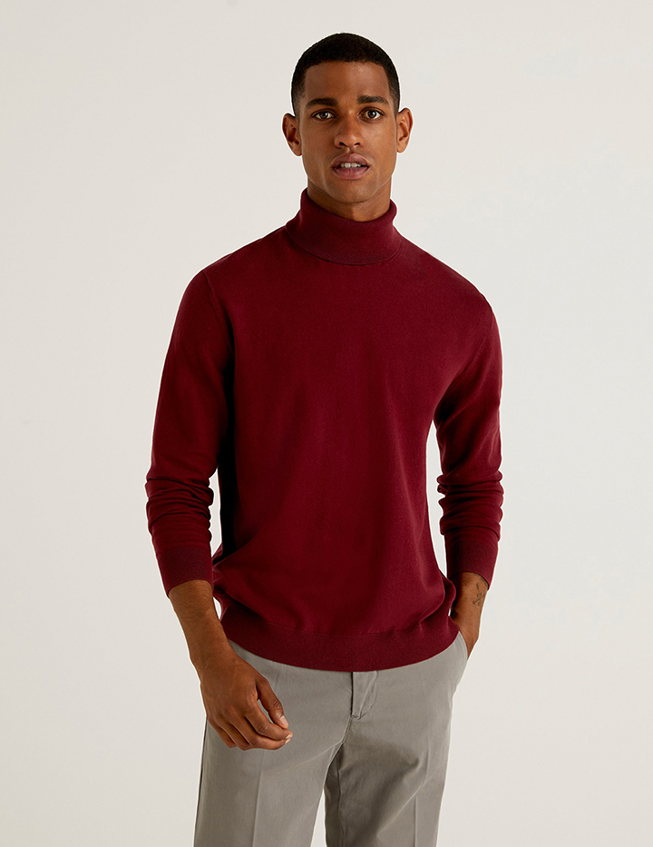 

Свитер мужской 21A_10CVU2519 United Colors of Benetton красный XL, 21A_10CVU2519