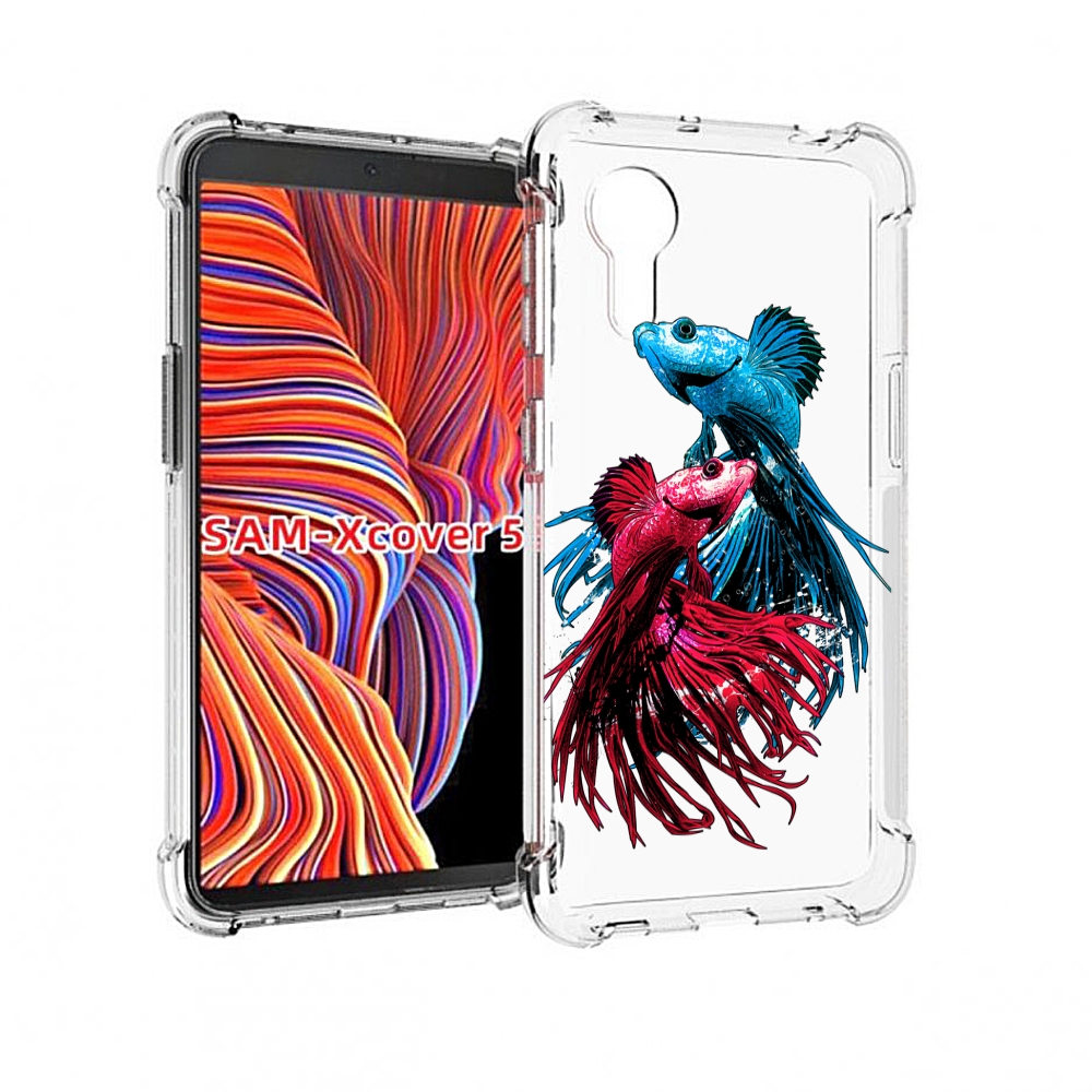 Чехол MyPads рыбы петушки для Samsung Galaxy Xcover 5