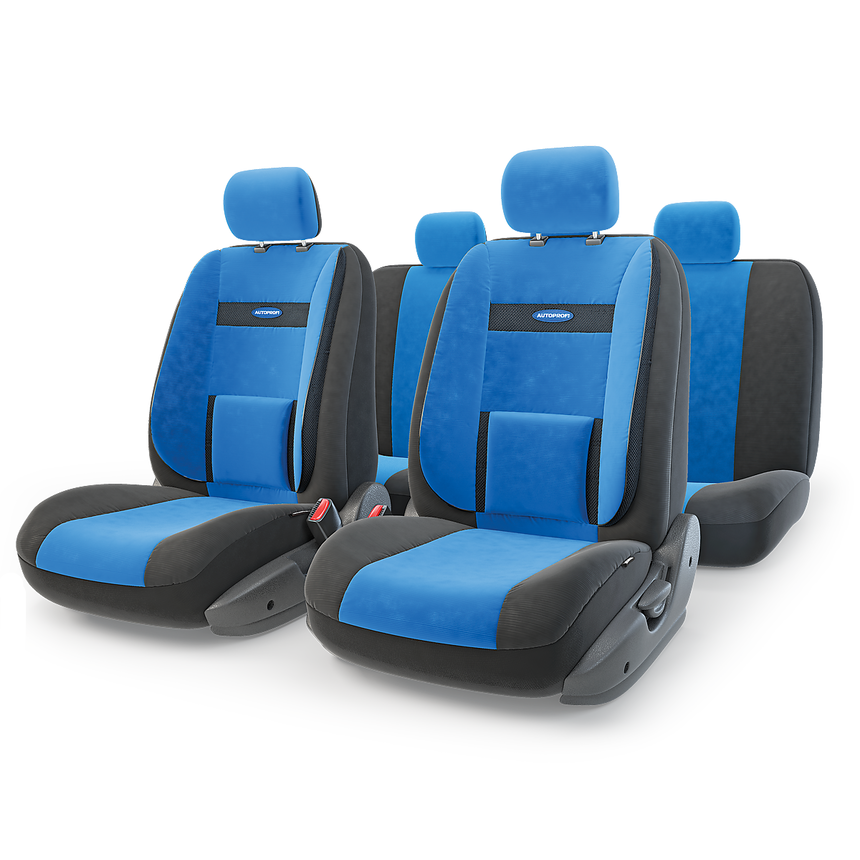 

Чехлы Comfort 11 Пр. Велюр Боковая Поддержка Черно-Синие AUTOPROFI арт. COM-1105 BK/BL