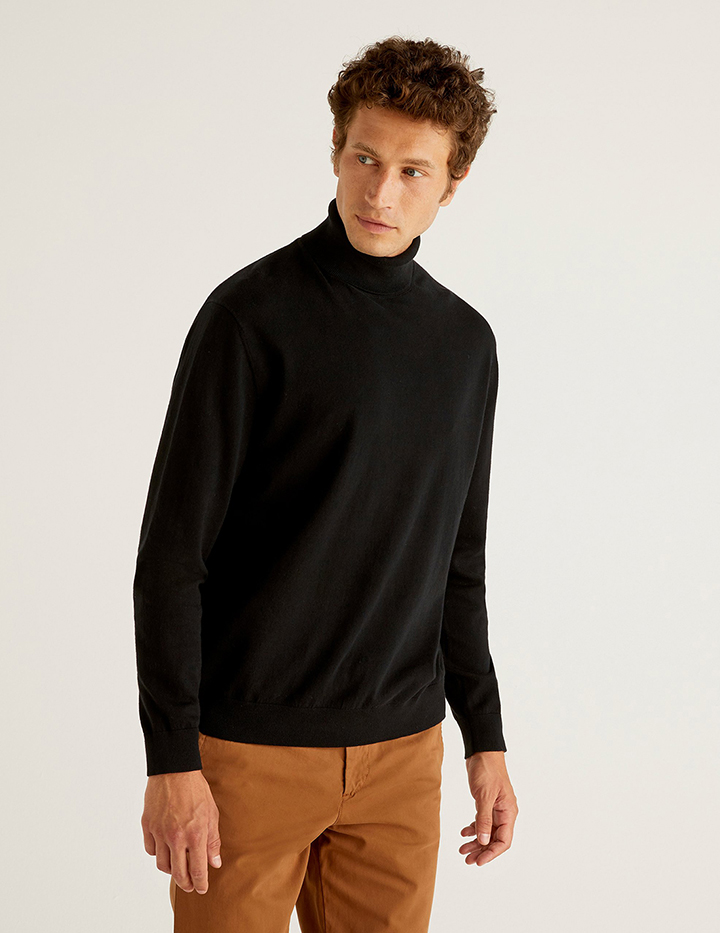 фото Водолазка мужская united colors of benetton 21a_10cvu2519 черная l