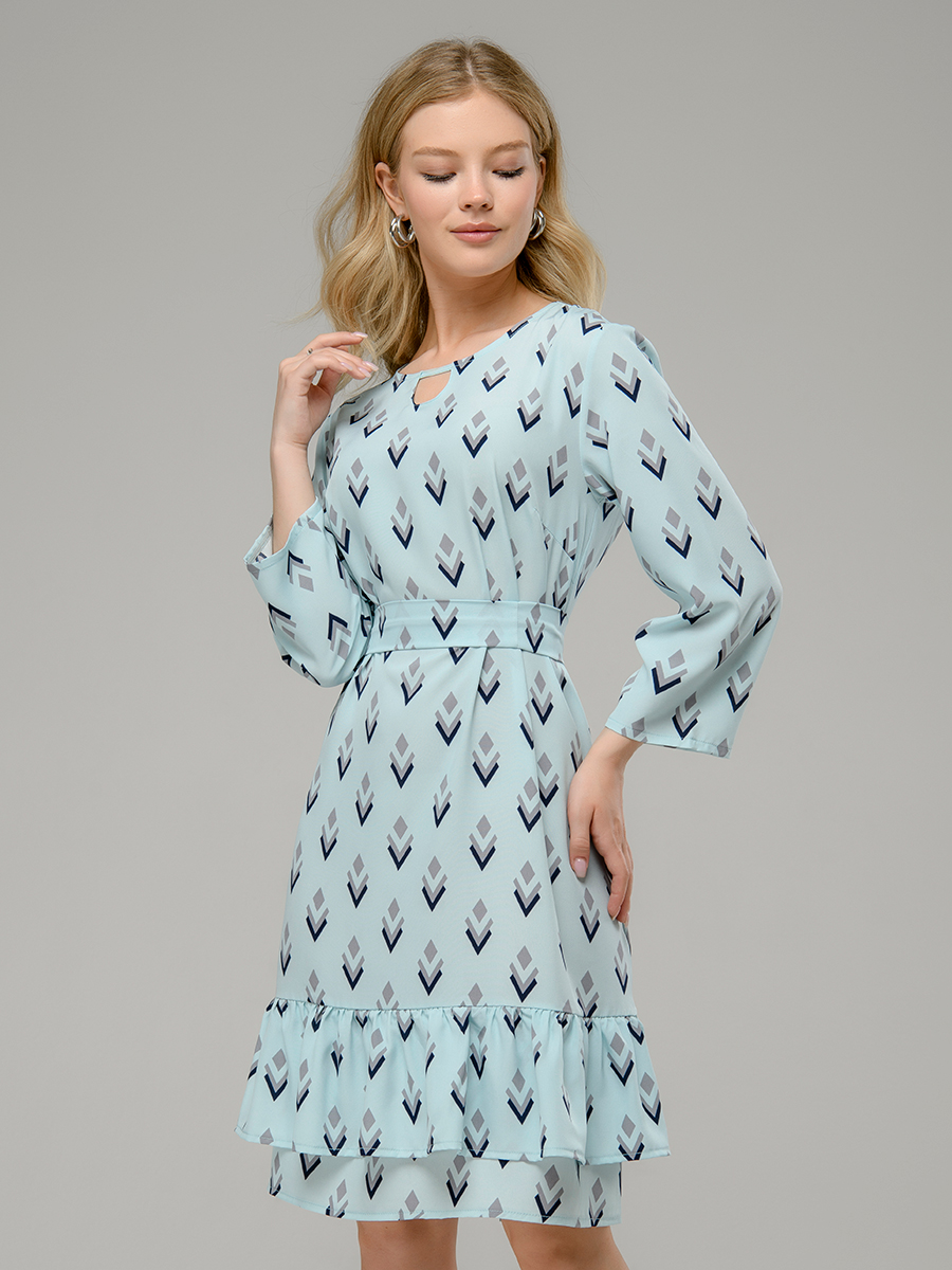

Платье женское 1001dress 0202763LB голубое 46, 0202763LB