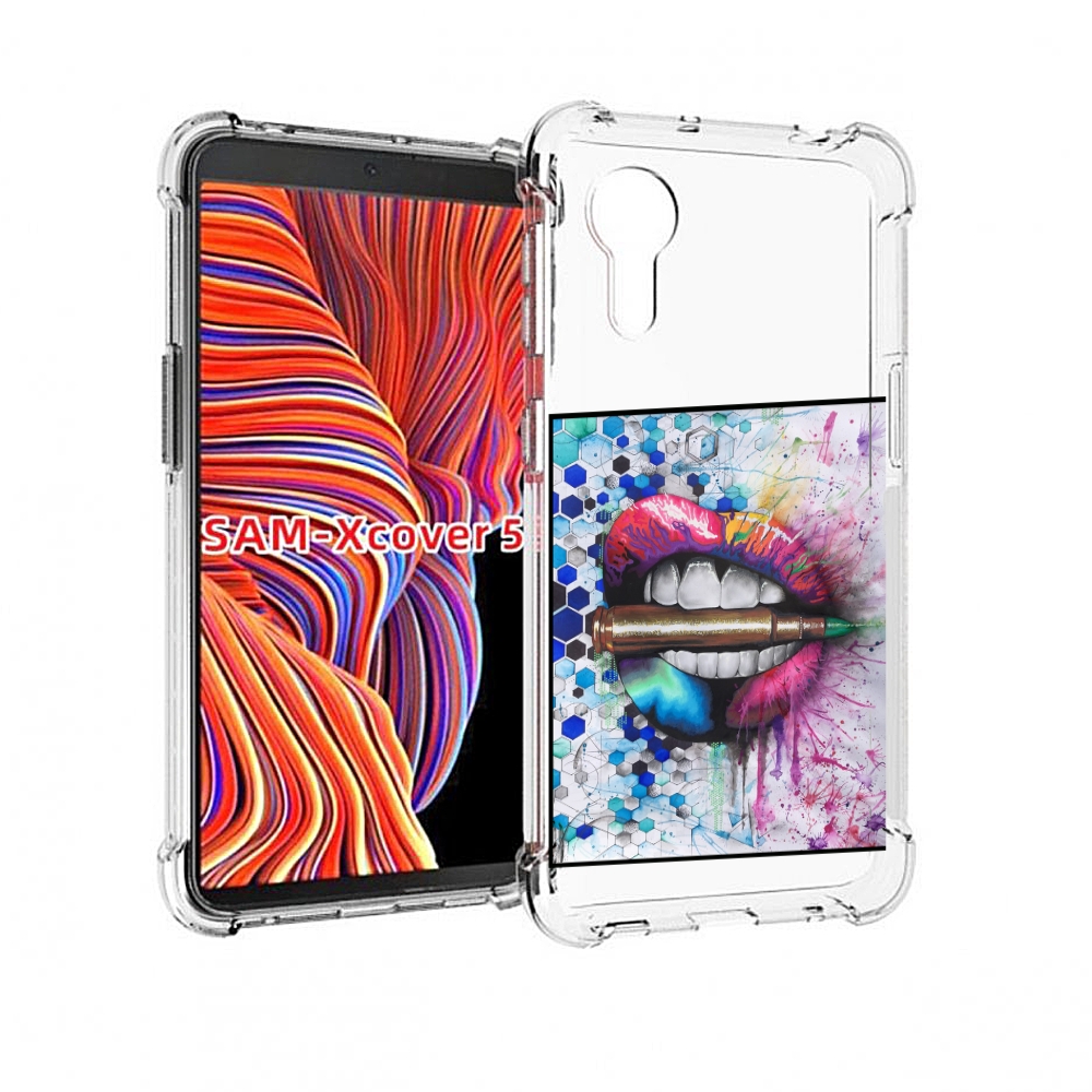 

Чехол MyPads разноцветные губы с пулей для Samsung Galaxy Xcover 5, Прозрачный, Tocco
