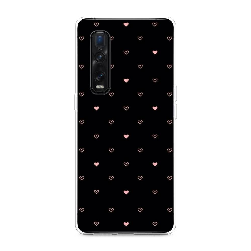 

Чехол Awog на Oppo Find X2 Pro "Черный фон и сердечки", Разноцветный, 253350-3