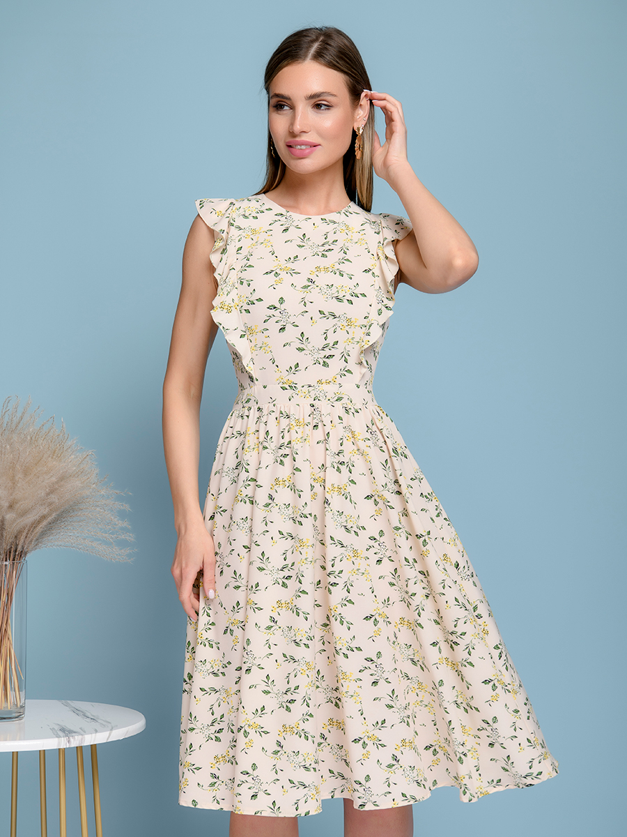 

Платье женское 1001dress 101315 бежевое 46, 0101315
