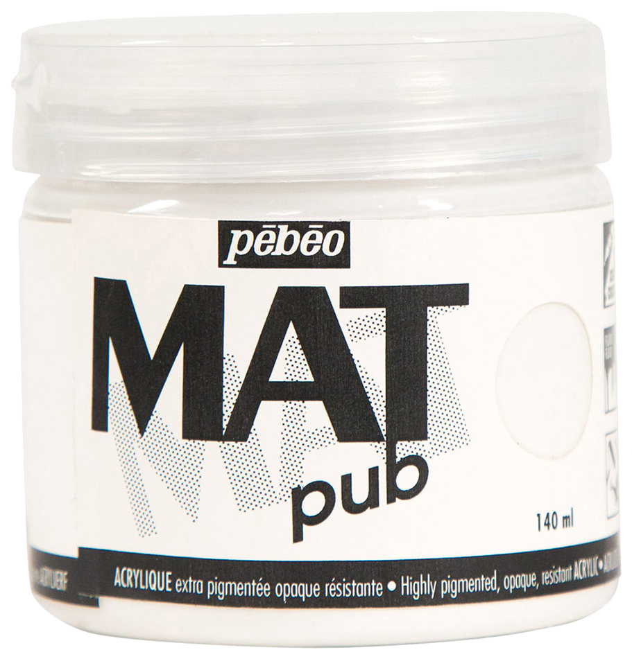 Краска акриловая Pebeo Mat Pub экстра матовая №1 140 мл белый