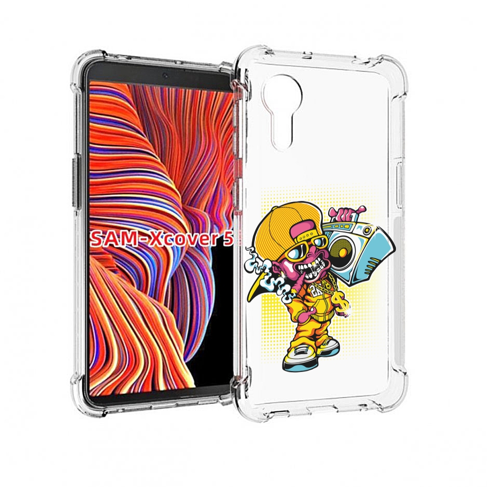 Чехол MyPads нарисованный парень с колонкой для Samsung Galaxy Xcover 5
