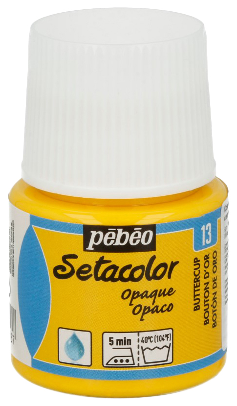 фото Краска pebeo setacolor 45 мл для темных и светлых тканей лютик