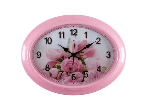 фото Часы настенные рубин "21 век" 3829-105 розовый пионы