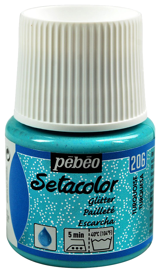 

Краска Pebeo Setacolor с микро-глиттером бирюза 45 мл, Голубой