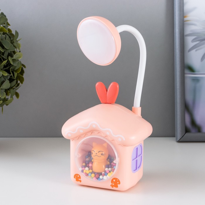 

Настольная лампа Домик LED 1Вт USB АКБ розовый 9,2х6,9х14,3 см