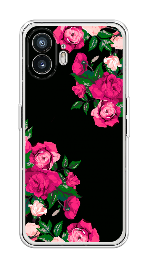 

Чехол на Nothing Phone (2) "Розы фуксия", Черный;розовый;зеленый, 3300250-1