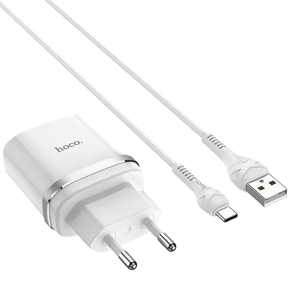

Сетевой адаптер HOCO C12Q 18W Белый + кабель Type-C 1м, C12Q