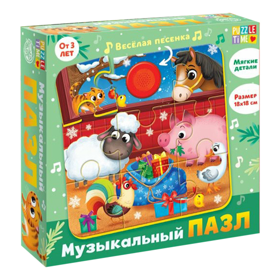 

Пазл музыкальный Puzzle Time Новогодние чудеса 9 деталей