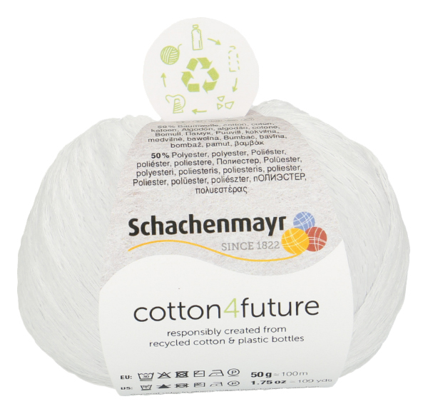 

Пряжа Schachenmayr 9807377 Сotton4future (00001, white), Сotton4future