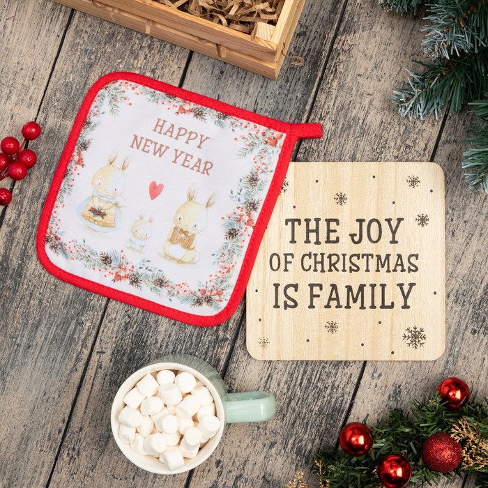 

Набор кухонный Доляна The joy of Christmas: подставка, прихватка