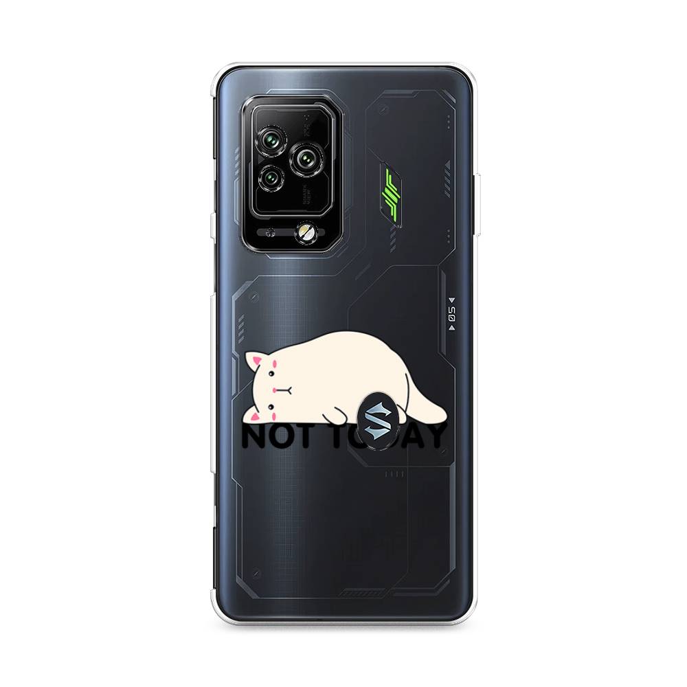 

Чехол на Xiaomi Black Shark 5 Pro "Cat not today", Белый;розовый;черный, 314150-1