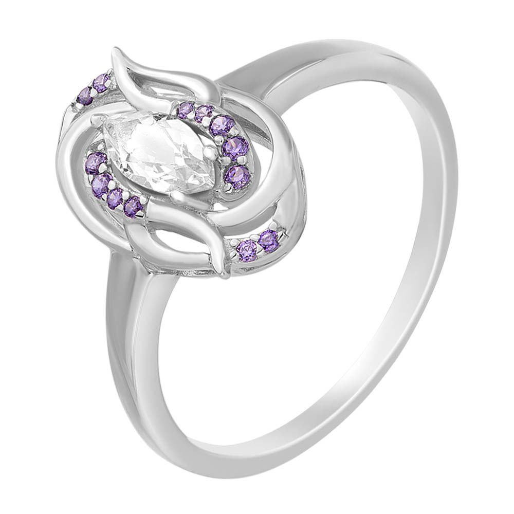 

Кольцо женское из серебра с кварцем, фианитом 585Gold 701000907, р. 19, 701000907