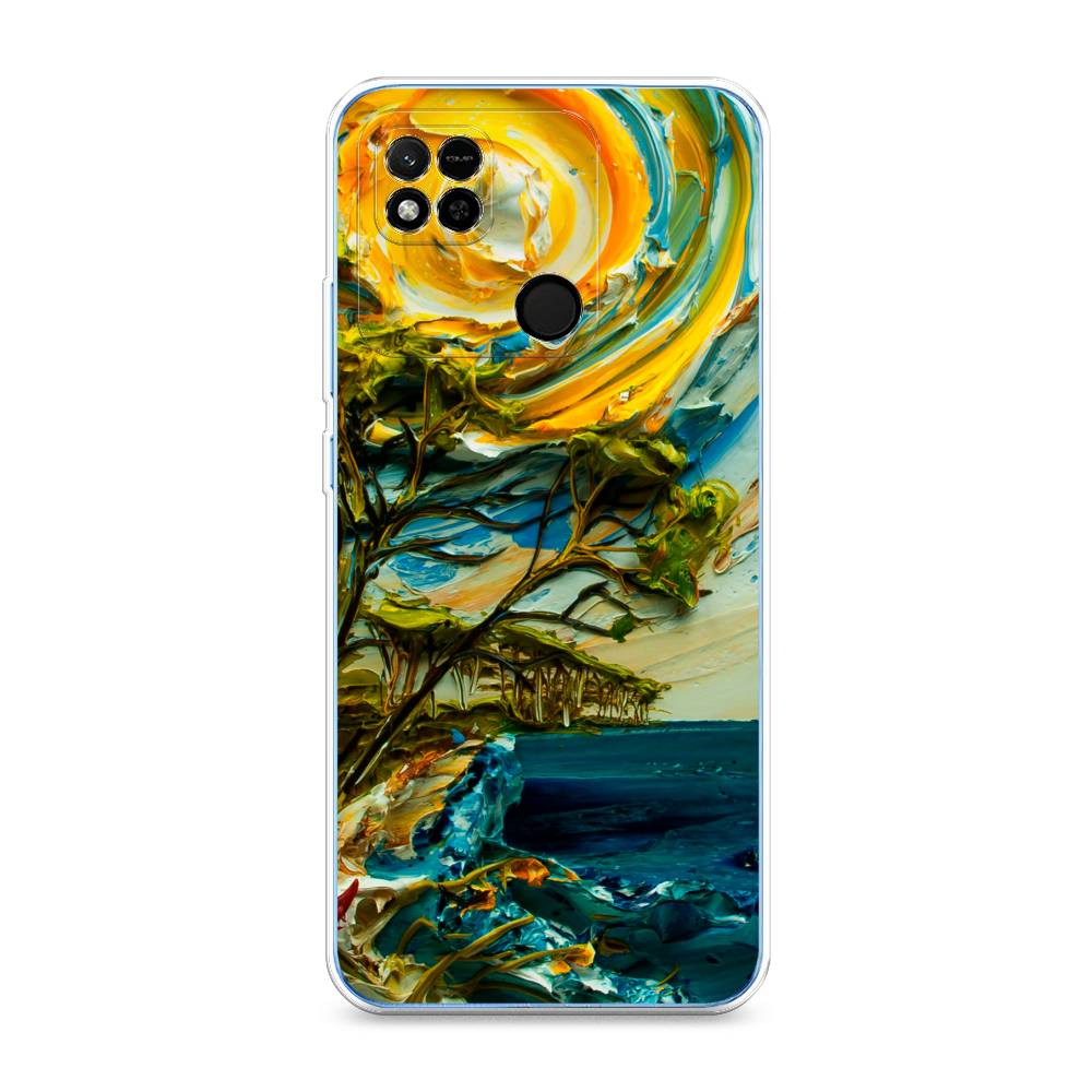 

Чехол на Xiaomi Redmi 10A "Солнце живопись", Желтый;синий, 313950-4