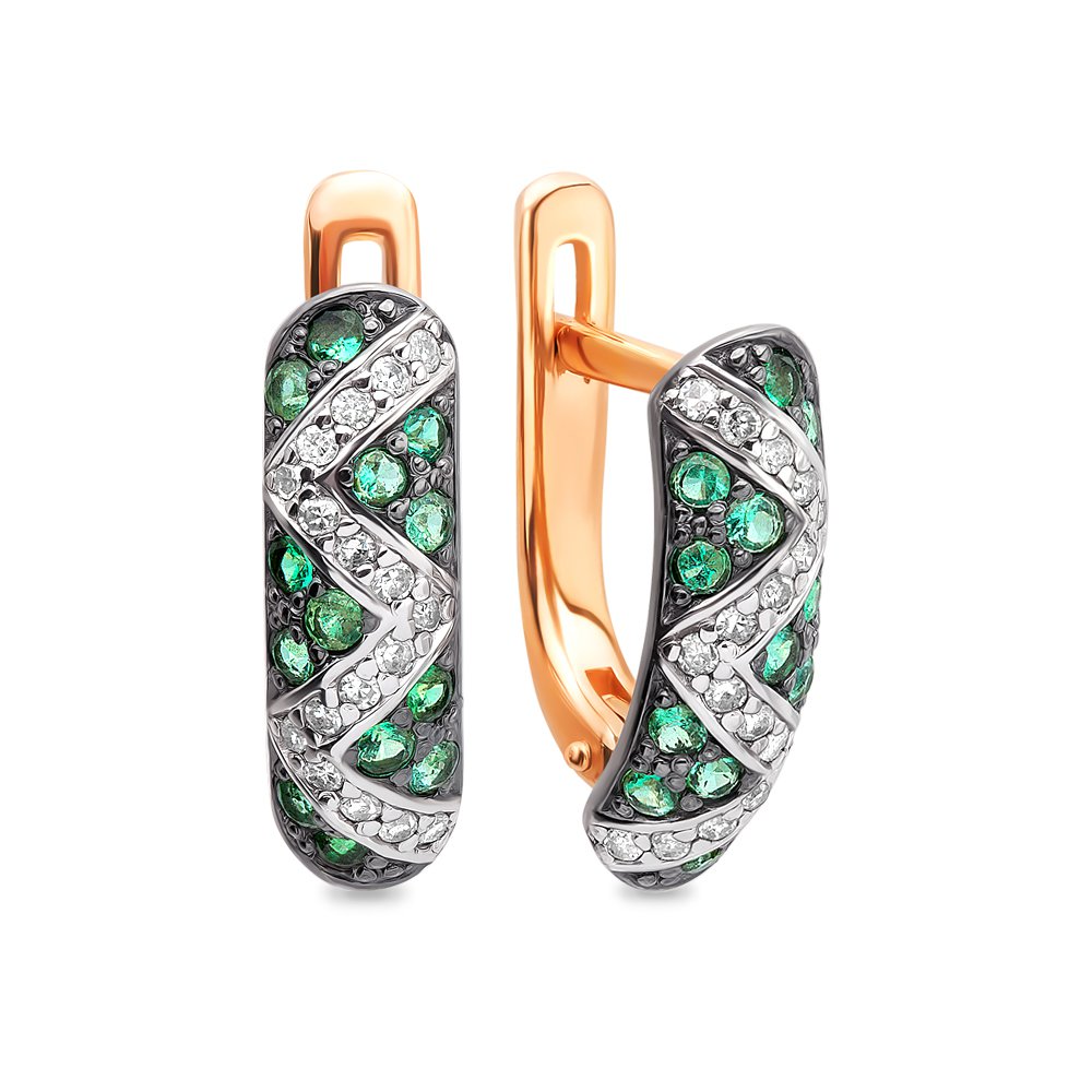 

Серьги из красного золота с изумрудом, бриллиантом 585Gold 102005879, 102005879