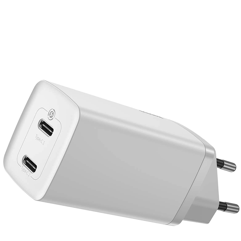 

Сетевой адаптер Baseus GaN2 Lite C+C 65W Белый CCGAN2L-E02