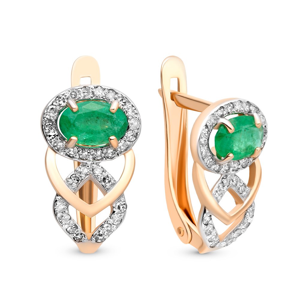 

Серьги из красного золота с изумрудом, бриллиантом 585Gold 102005698, 102005698