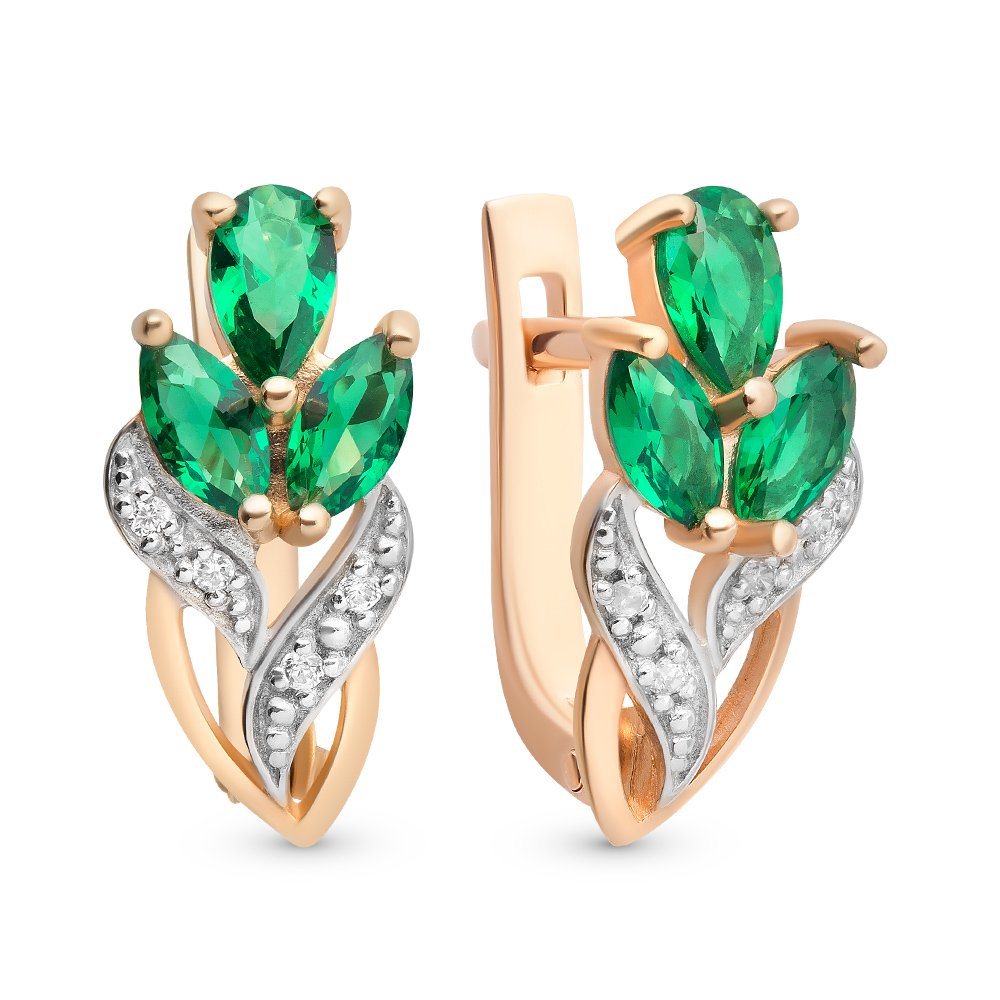 

Серьги из красного золота с изумрудом, бриллиантом 585Gold 102005632, 102005632