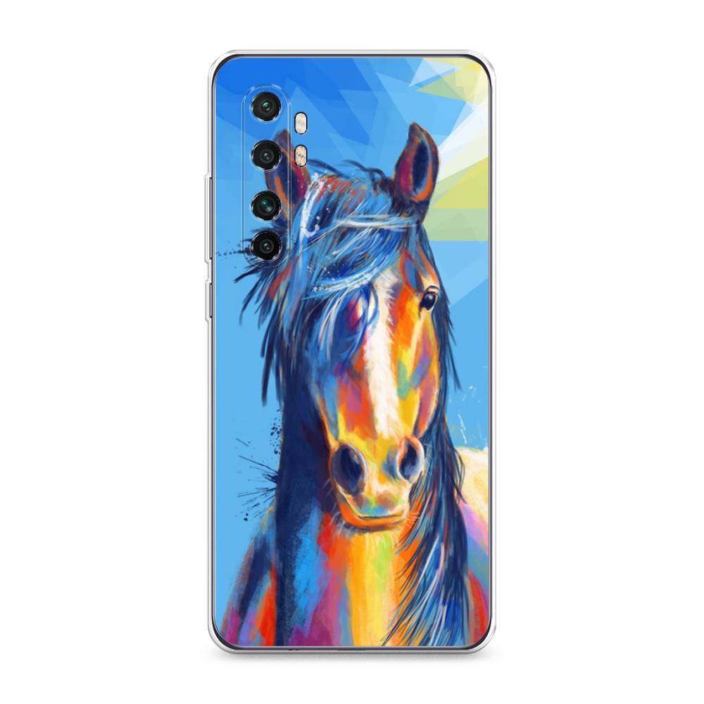 

Чехол на Xiaomi Mi Note 10 Lite "Лошадь арт 3", Голубой;желтый;синий, 38450-1