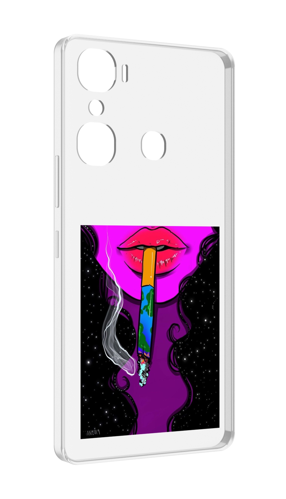 

Чехол MyPads девушка курит землю женский для Infinix Hot 12 Pro, Прозрачный, Tocco