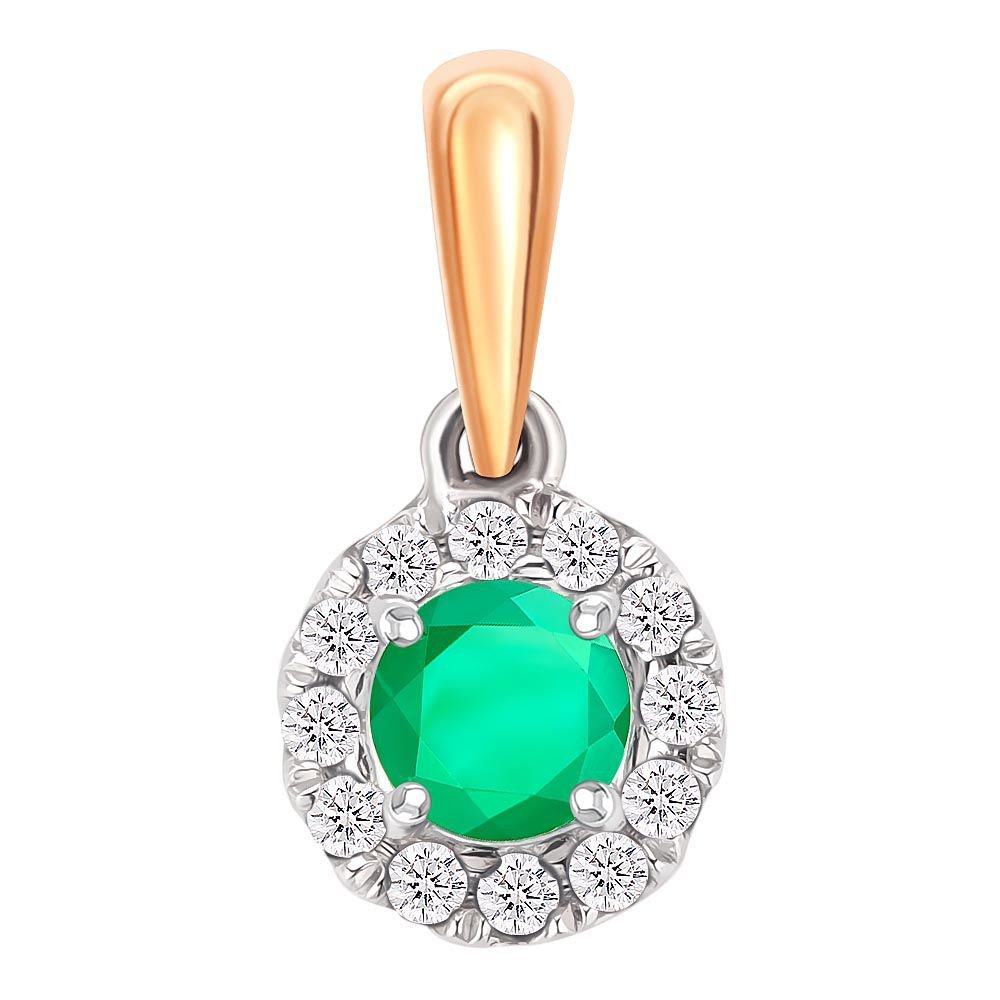 

Подвеска из красного золота с изумрудом, бриллиантом 585Gold 103002281, 103002281